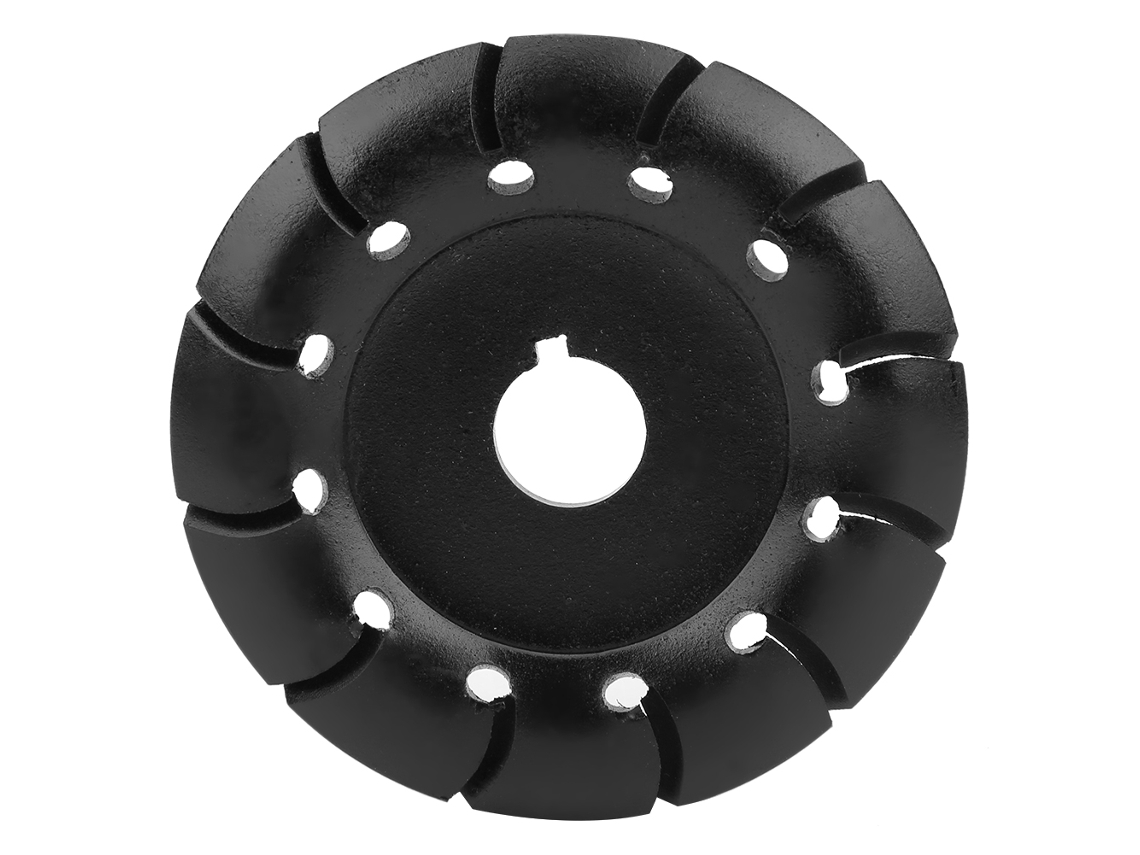 Disco de amolar para amoladora angular con 12 dientes, acero al manganeso, negro, 85x16 mm, para tallar y dar forma a la madera.