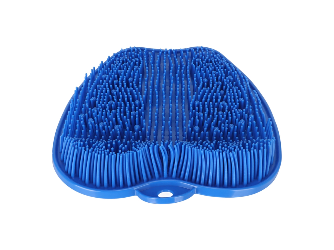 Cepillo De Pies Antideslizante De Silicona Suave Para El Baño Con Ventosa Para Limpieza Y Masaje - Azul