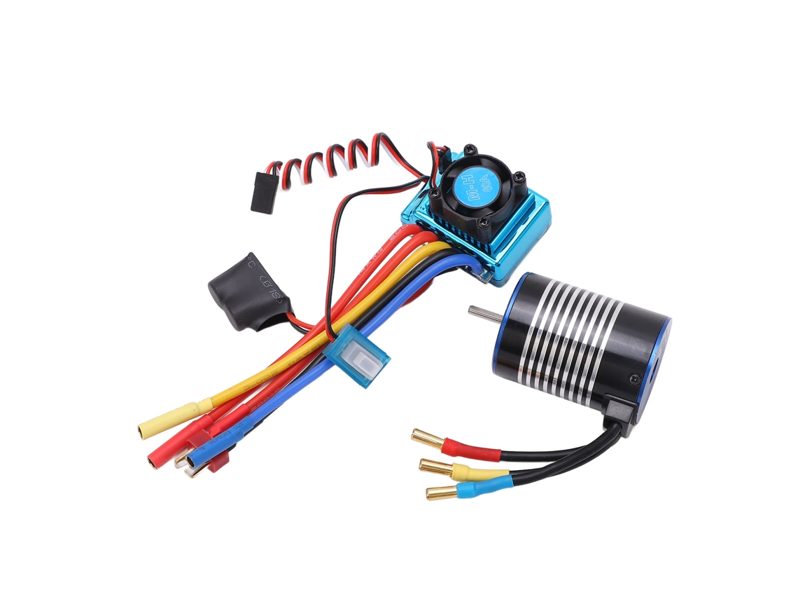 Kit Hobbyfans 3650 4300kv 2026 con ESC programable de 60a para accesorios de coches RC a escala 1/10 sin escobillas.