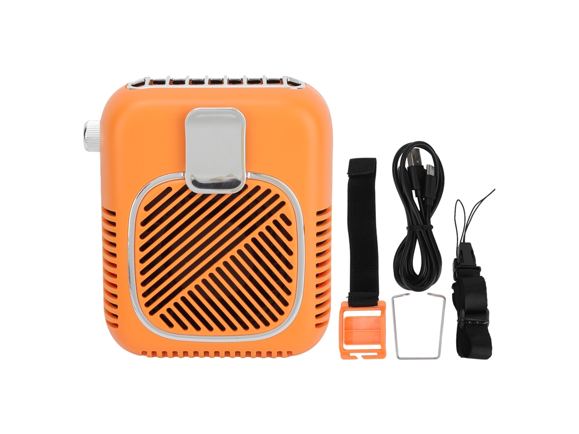 Ventilador de cintura 2 en 1 con batería externa de 10000 mAh, color naranja