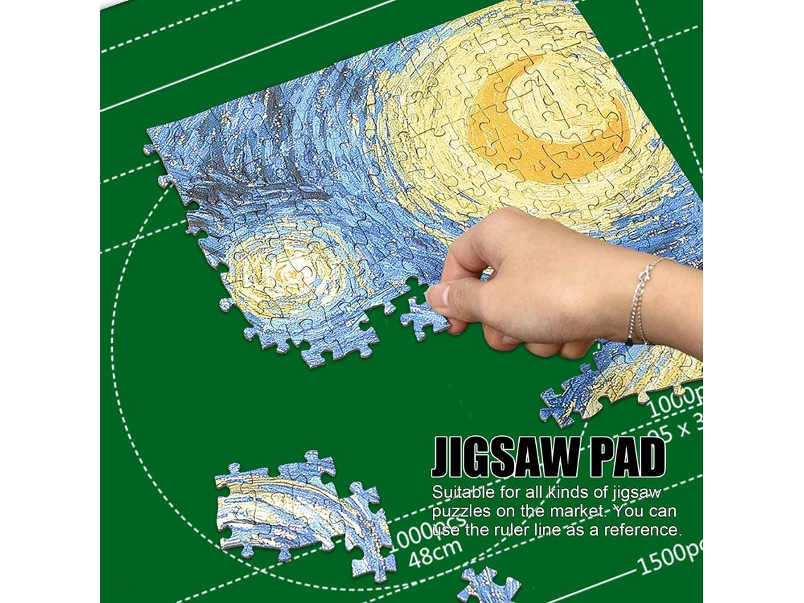 Tapete De Fieltro Para Rompecabezas De 118x80 Cm Con Tubo Inflable Y Correas De Sujeción Para Hasta 1000 Piezas.