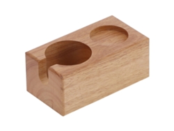 Soporte De Madera Para Portafiltro De Café Con 2 Orificios Para Prensar Y Almacenar
