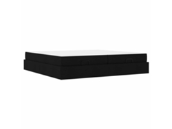 Maison Exclusive - Estructura De Cama Con Colchón Con Colchón 2 Pcs Negro Tela