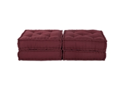 Sofá modular de 2 piezas, color granate, 140 x 70 x 36 cm, tapizado en tela.