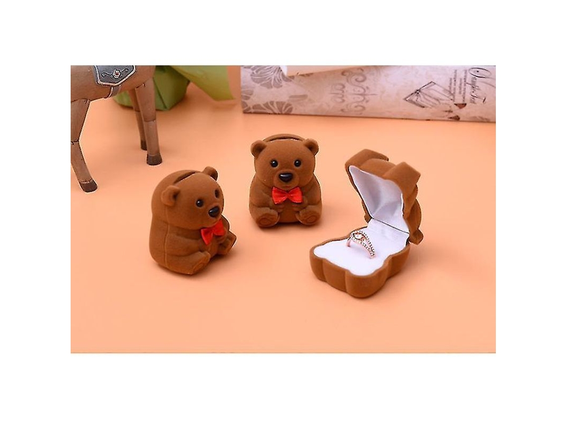 Caja De Joyería De Terciopelo Linjou, Hermoso Soporte Para Anillos De Boda, Contenedor