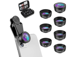 Kit de lentes para cámara de teléfono celular 7 en 1, ojo de pez de 210°, gran angular de 120°, macro de 25x para iPhone/Samsung, etc. Chui