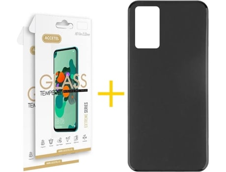 Kit Funda + 2 Protectores de Pantalla Oppo A16 ACCETEL Liso (Negro)