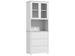 Aparador/armário 2 Portas 3 Gavetas Nicho Central MDF Branco ZENCORE SERVICES