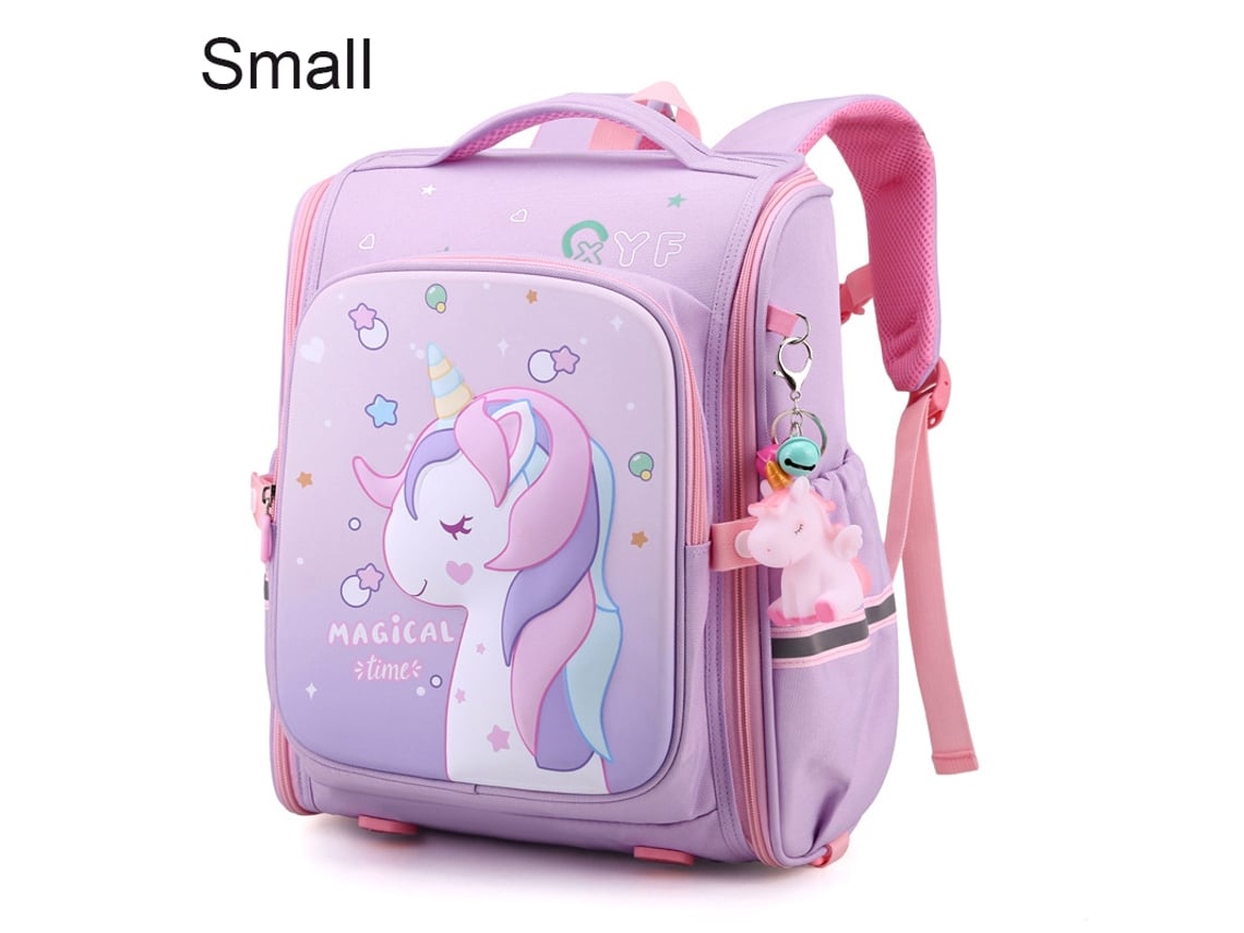 Mochila escolar con estampado de unicornio para niños, jardín de