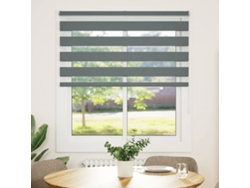 Maison Exclusive - Estor Cebra Gris Oscuro Tejido Ancho 120,9 Cm Poliéster