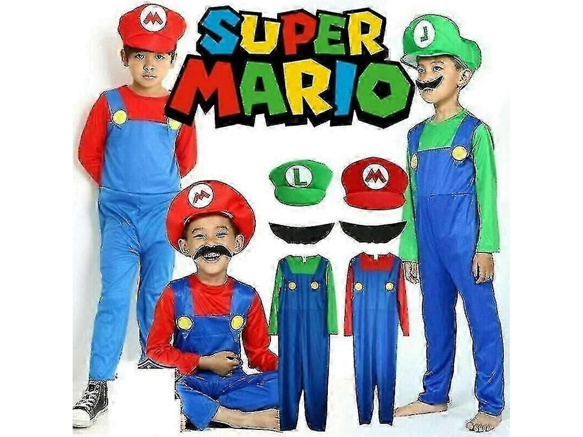 Disfraz De Cosplay De Super Mario Luigi De Alta Calidad Para Adultos Y Niños.