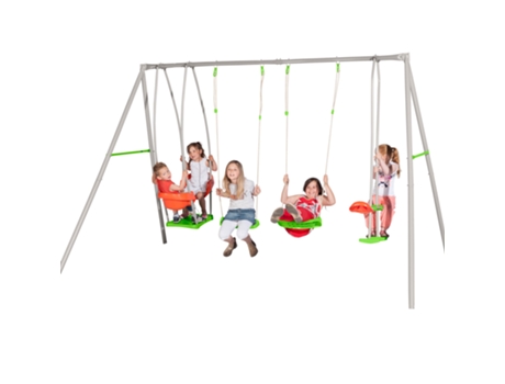 Multi-Actividades TRIGANO JARDIN Axion Columpio de Metal con 2 Columpios + 1 Asiento Delantero a Delantero + 1 Silla de Coche para Bebé J-11643P4