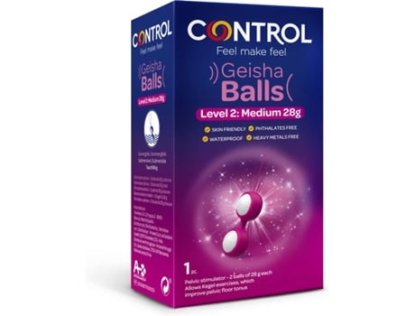Control Geisha Balls nivel ii incluye 2 bolas chinas desencajables 28 cada una ejercitador suelo muy limpiar silicona suave al tacto sumergible estimulador