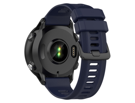 Correa de Silicona 22mm diseño de sarga hebilla negra para Garmin Forerunner 955/Forerunner 935/Descent G1 - azul oscuro