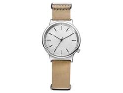 Reloj De Pulsera Casual De Cuarzo Para Hombre Vansvar De Piel Sintética Con Esfera Sencilla En Blanco Y Negro.
