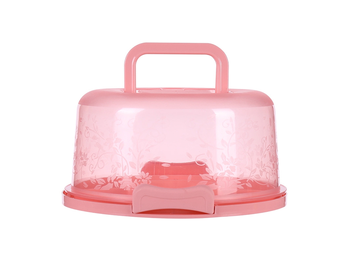 Contenedor Para Guardar Pasteles Con Hebilla De Sellado, Superficies Transparentes Con Asa Plegable, Caja De Almacenamiento Para Ahorrar Alimentos Con