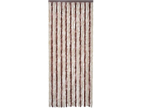vidaXL Cortina mosquitera beige y marrón claro chenilla 56x200 cm