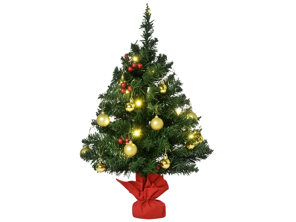 Mini-árvore De Natal (60 Cm, Com Bolas E Lâmpadas Led)