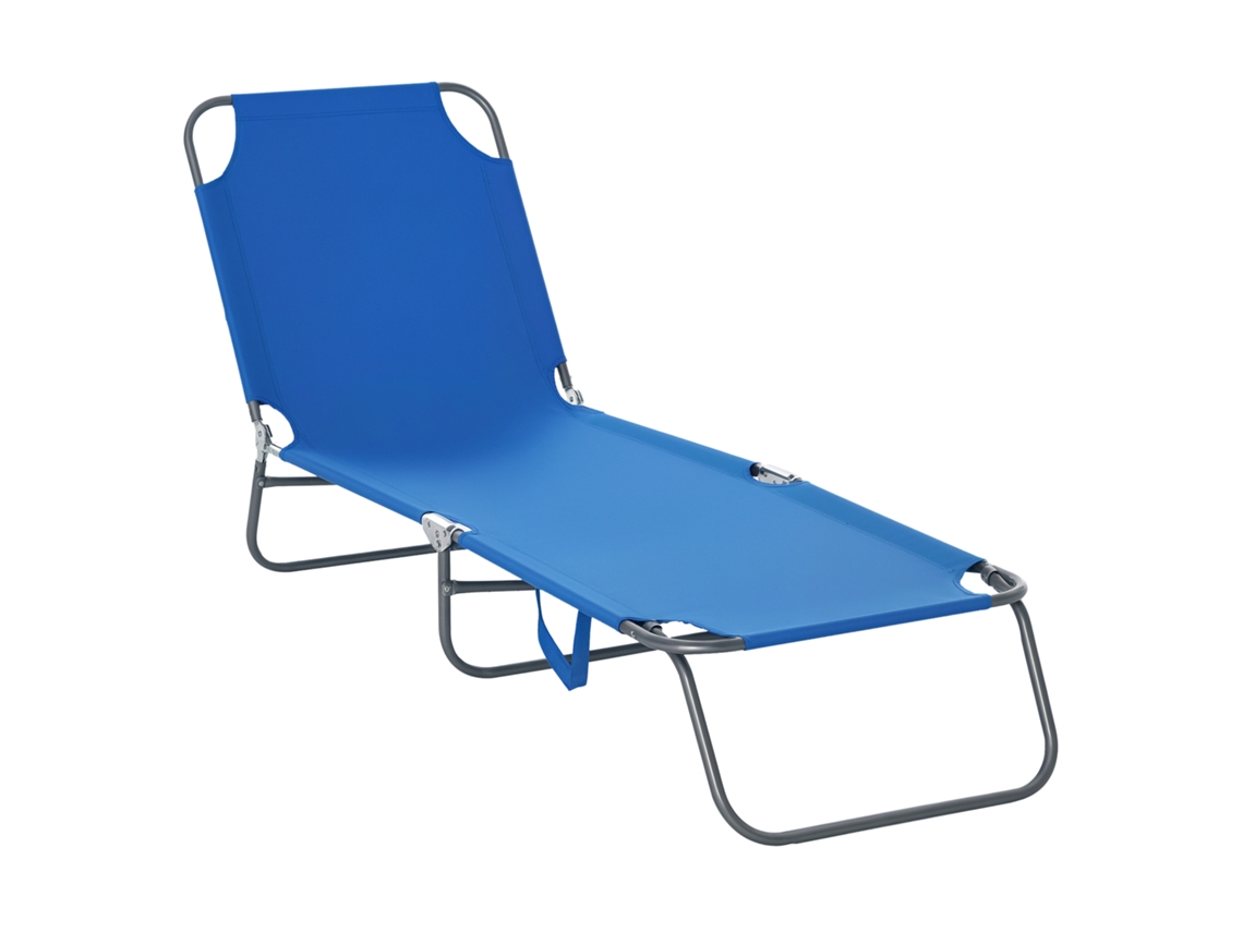 Tumbona Plegable Ajustable, Estructura Metálica, 187x55x24cm, Azul