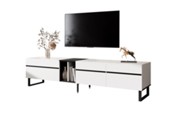 Mueble Tv Blanco 180cm Puertas Abatibles Aparador Salón Moderno