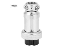 2026velora-100 Piezas Conector Hembra 6 Huecos Conector Aéreo Universal Shell Acero Inoxidable 16mm Suministros Eléctricos
