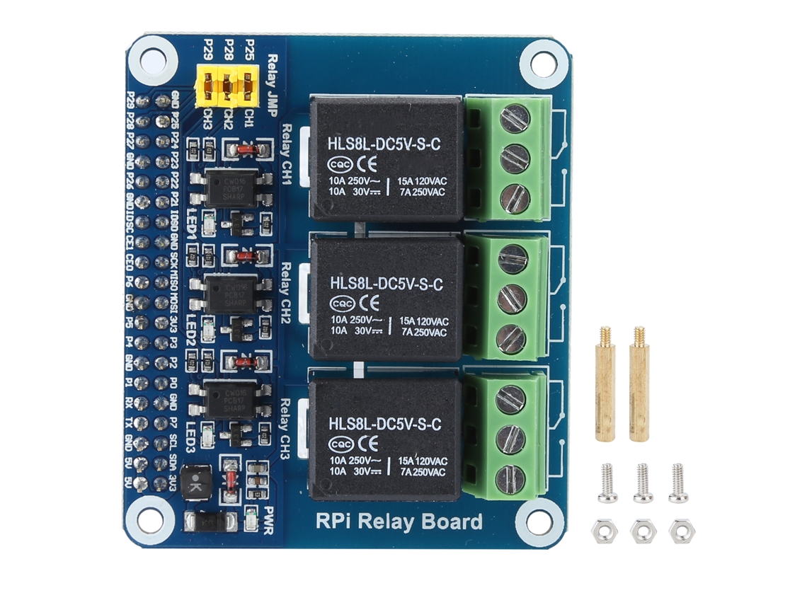 Módulo De Expansión De Relé De 3 Vías Compatible Con Raspberry Pi 2b 3b 4b