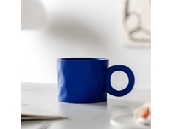 Taza de café artesanal Klein Blue Nordic Creative con pulsera, de porcelana. MDUG (450 ml)