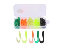 2026rebe-t0053 25pcs Señuelos De Caucho Blando Para Pesca Gusano Artificial Set Herramienta Accesorio
