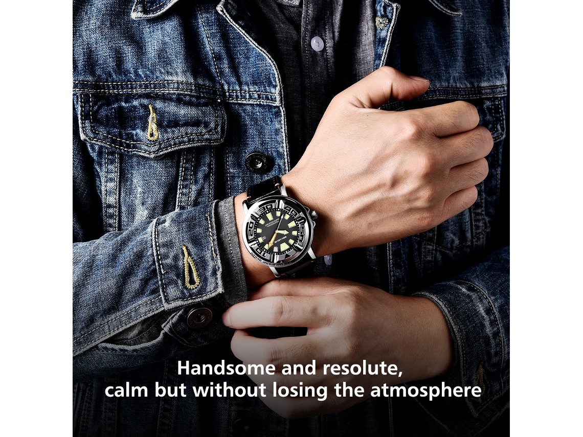 Reloj hombre cuero negro sales