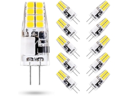 Bombilla Led G4 De 3w, Luz Blanca Fría De 6000k, Equivalente A Una Bombilla Halógena De 35w, Alimentación Ac/dc De 12v, 300 Lúmenes, Paquete De 10 Unidades.