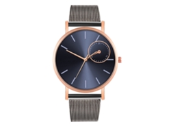Reloj de moda para parejas con correa Malla, esfera redonda, Cuarzo Unisex