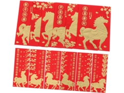 72 Sobres Rojos Chinos Lai See Con Motivo De Caballo Para El Año Nuevo Lunar, De La Suerte Para