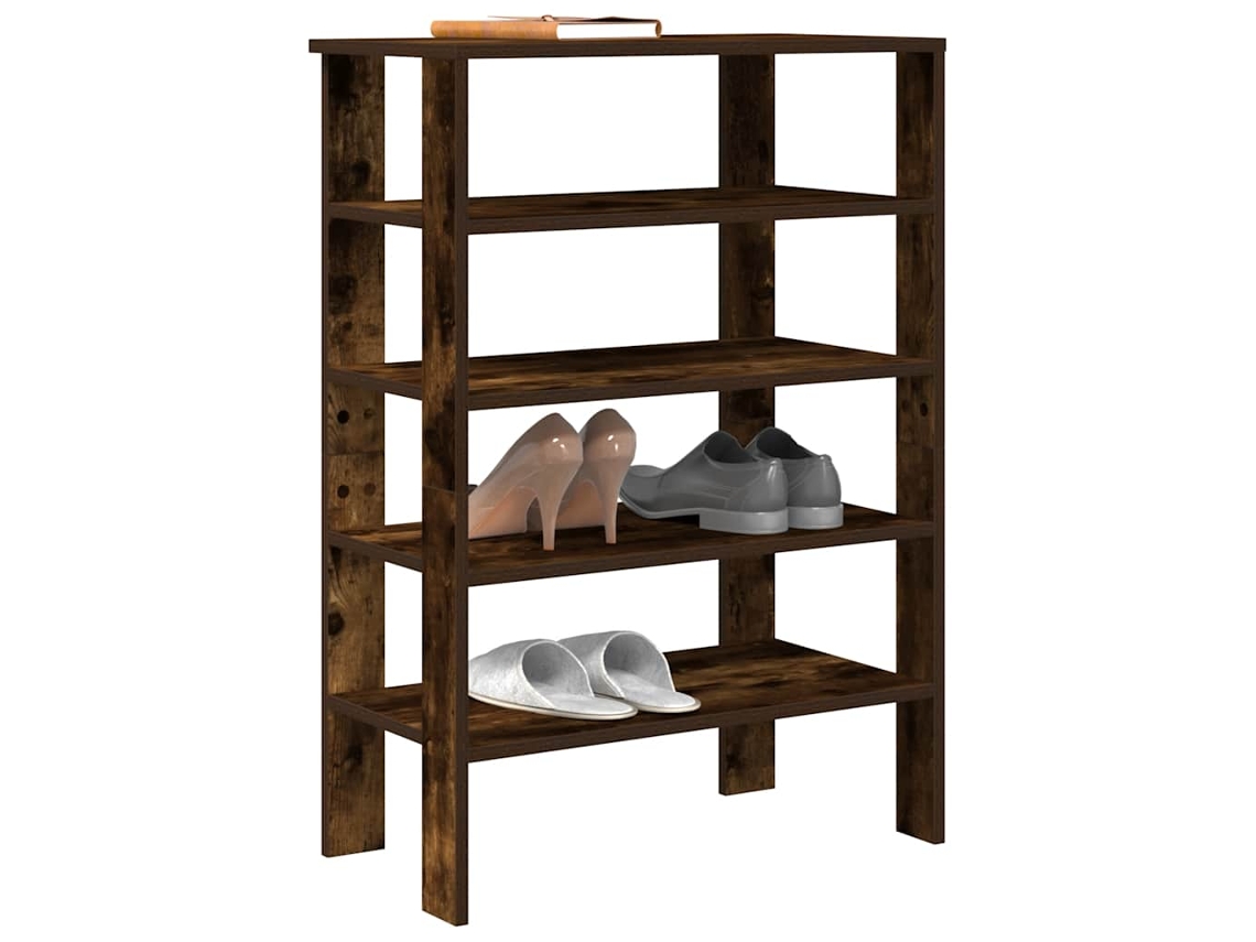 Zapatero | Armario Zapatero Madera Contrachapada Roble Ahumado 61x32x87,5 Cm
