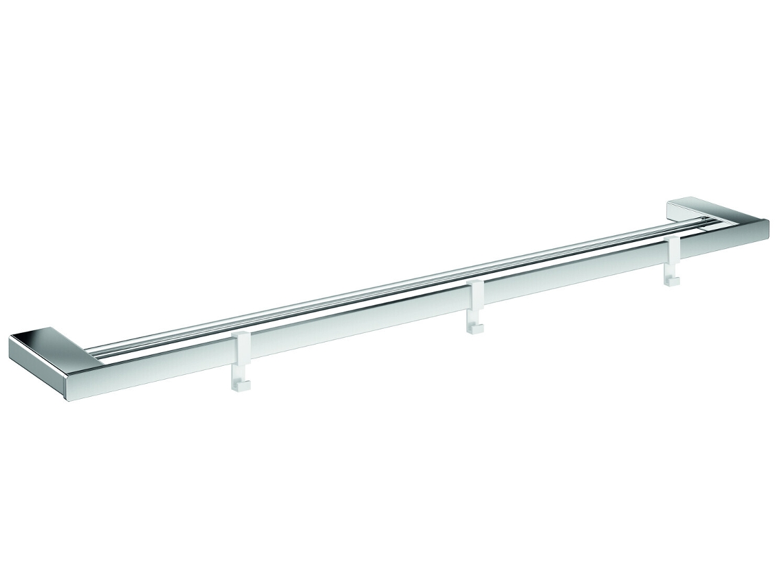 Toallero Doble Emco Loft, Cromado, 3 Ganchos Extraíbles, 842 Mm