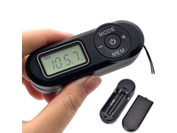 Radio Fm De Bolsillo 64-108 Mhz Receptor De Radio Deportivo Portátil Con Pantalla Lcd Correa Para El Cuello De 3,5 Mm Negro CHRUI