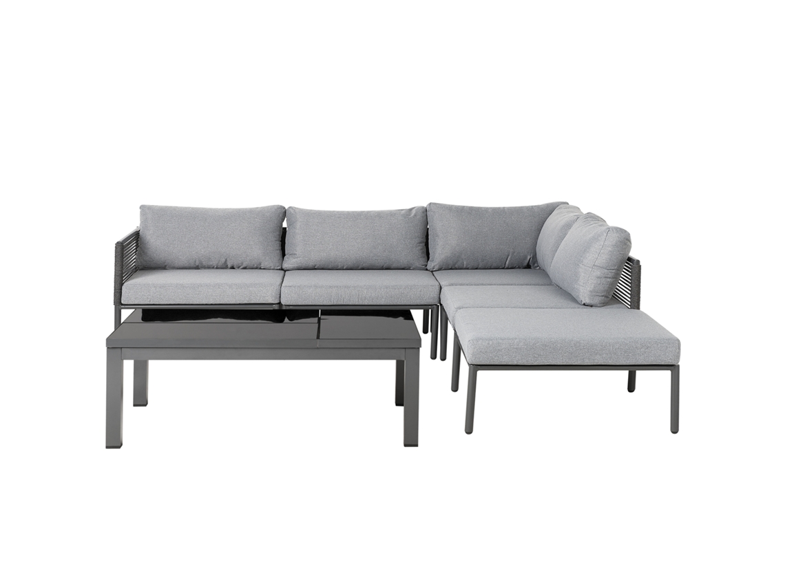 Conjunto de jardín 6 plazas gris BELIANI Forano
