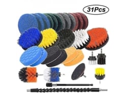Kit De Limpieza Con 31 Almohadillas De Cepillo Para Taladro - Cepillo Eléctrico Para Piscina, Paredes Y Hogar Zbc