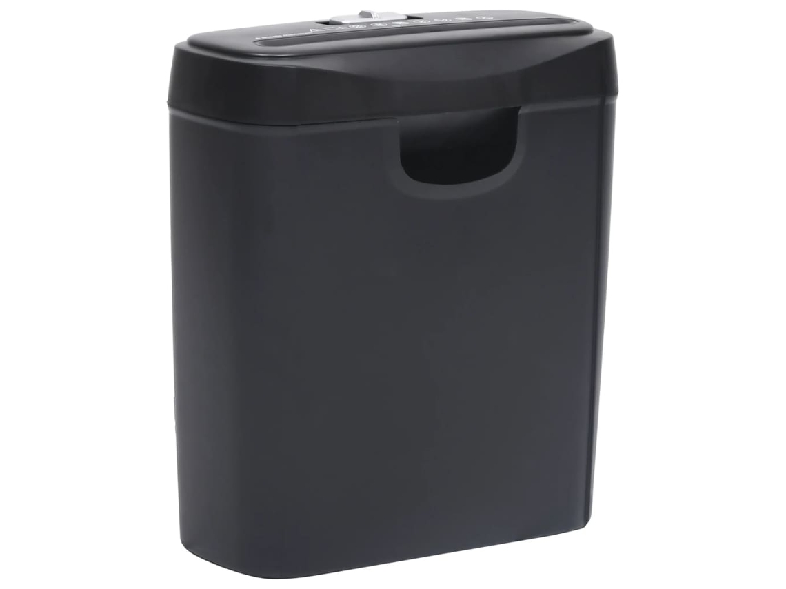 vidaXL Trituradora de papel cortadas en tiras 6 hojas negro