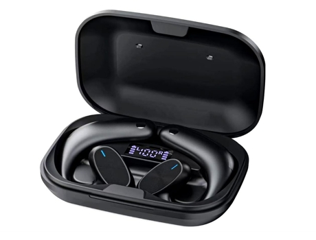 Auriculares inalámbricos Auriculares Bluetooth Auriculares inalámbricos Auriculares Bluetooth Auriculares inalámbricos con estuche de batería (Negr...