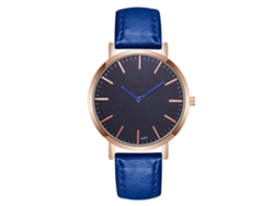 Reloj De Pulsera Minimalista Para Hombre Zhoulianfa De Piel Sintética Con Movimiento De Cuarzo Azul Real.