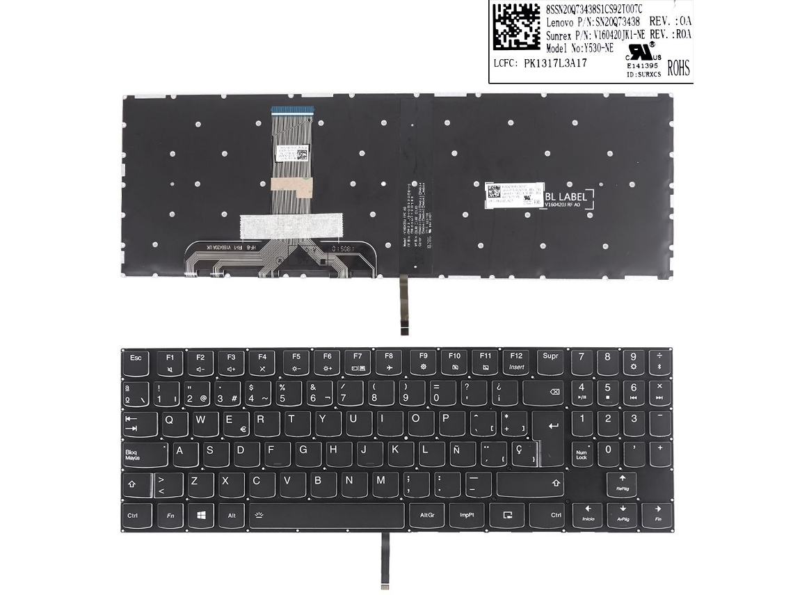 Teclado negro para HP Elitebook 840 G7, sin marco, con punto, compatible con Windows 8