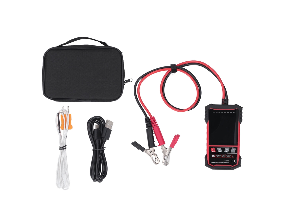 Detector De Baterías Con Pantalla Grande Para Baterías De 12v Y 24v, Prueba De Resistencia Interna Y Temperatura.