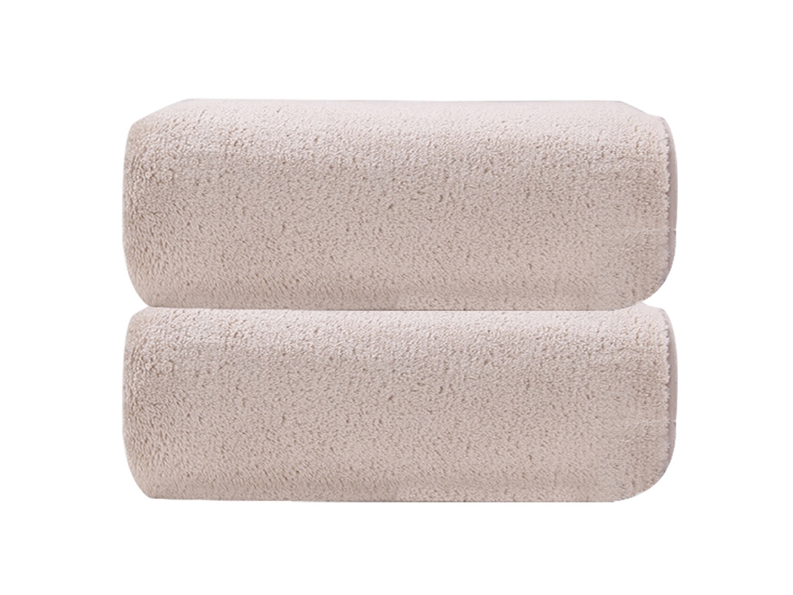 Juego de toallas Kofihety baño oversize ultra suaves secado terciopelo marrón - 2 piezas (70x135 cm)
