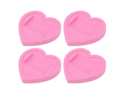 4 Protectores De Ruedas Universales De Goma Con Estampado De Corazón Rosa, Silenciosos Y Protectores Para Muebles