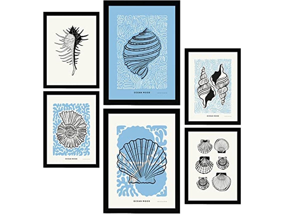 Set Of 6 Poster NACNIC Thick Black Ink (A3, A4)