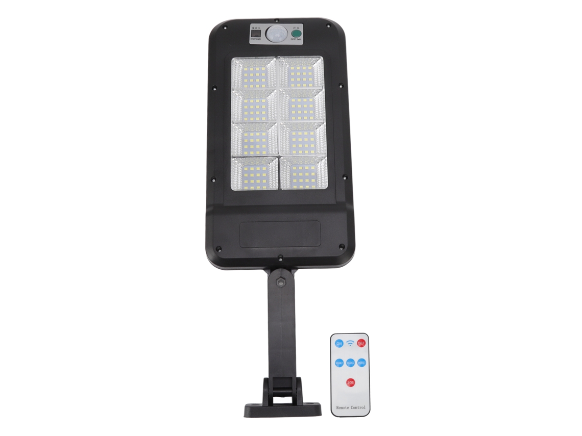 Lámpara solar exterior 2026 con sensor de movimiento, resistente al agua, control remoto, LED para montaje en calle y pared.