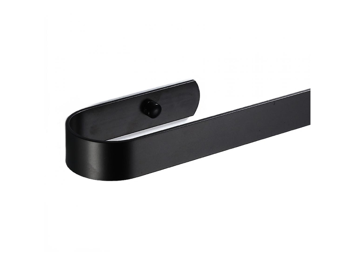 Toallero de 50 cm de vidrio, aluminio, negro y blanco, accesorios de baño | Toallero Gusshious