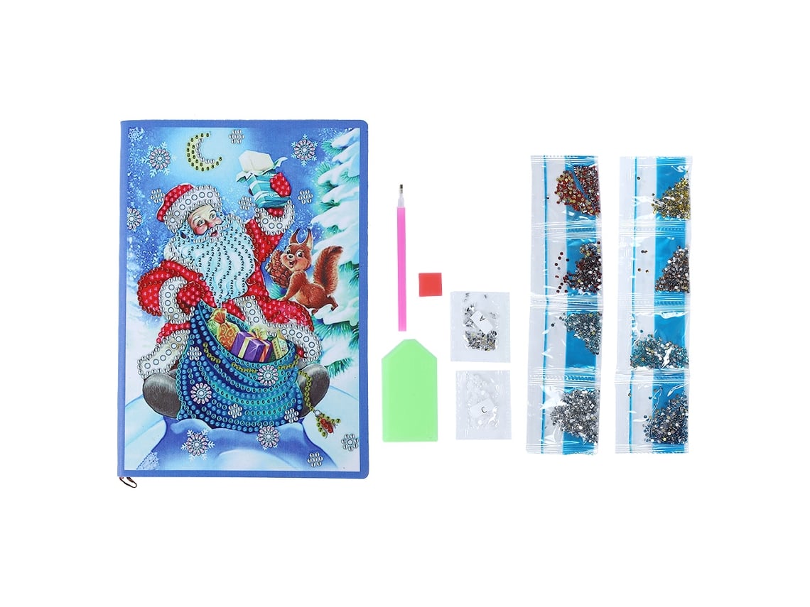 Cuaderno de pintura Baok con diseño de diamantes, kit de Papá Noel, manualidades para decoración y regalo.