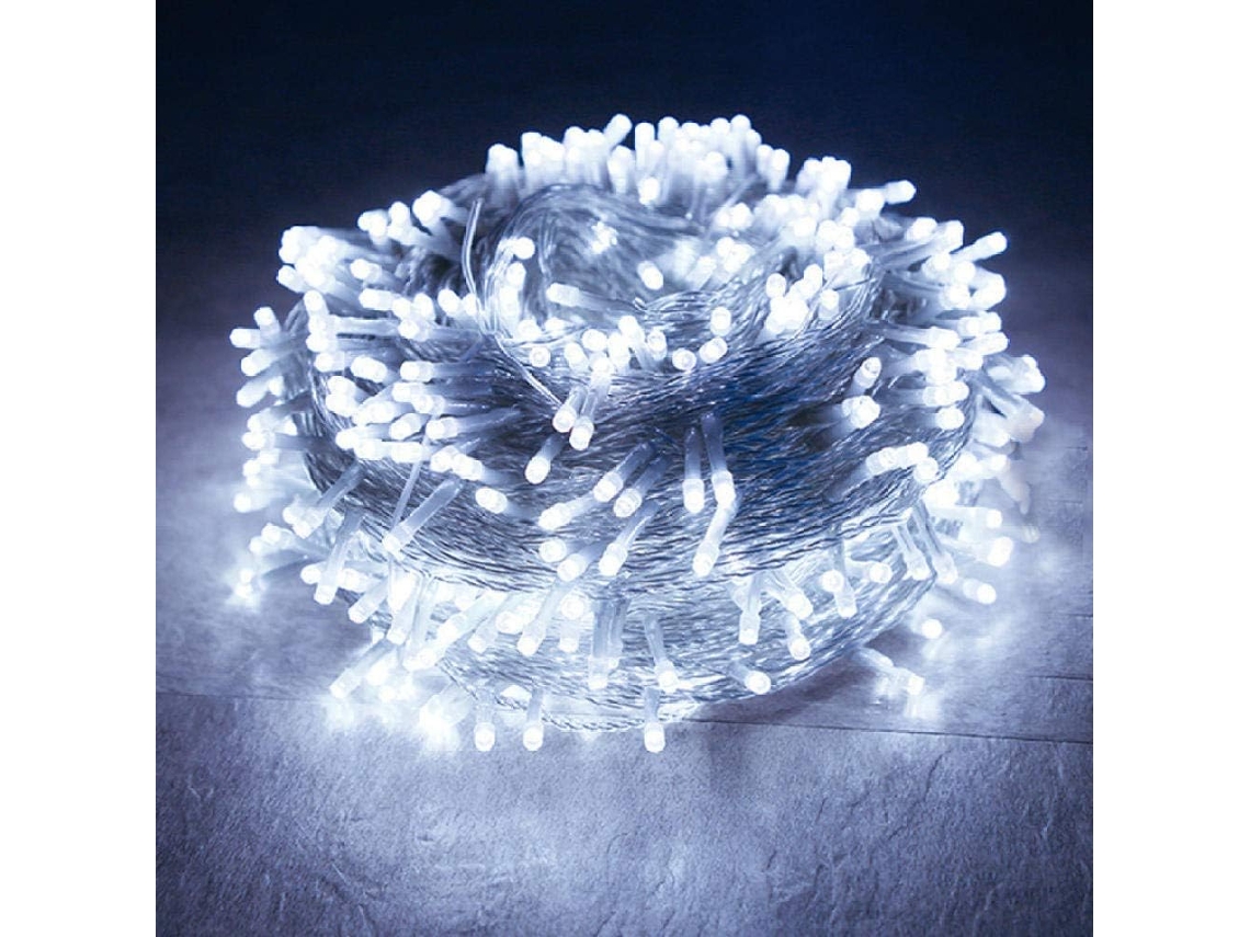 Guirnalda de luces con forma de estrella para decoración exterior, 100 metros, 1000 Leds, luz blanca, alimentada por toma de 220V CHRUI