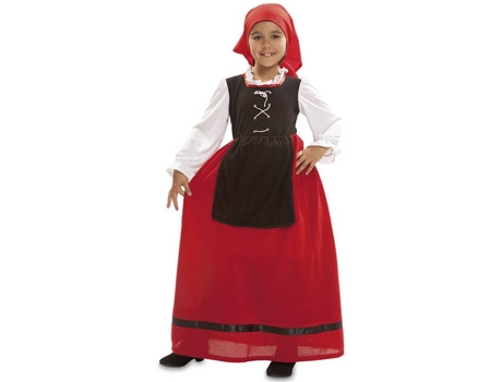 Disfraz de Niña DISFRAZZES Aldeana Rojo (Talla: 10 a 12 años)